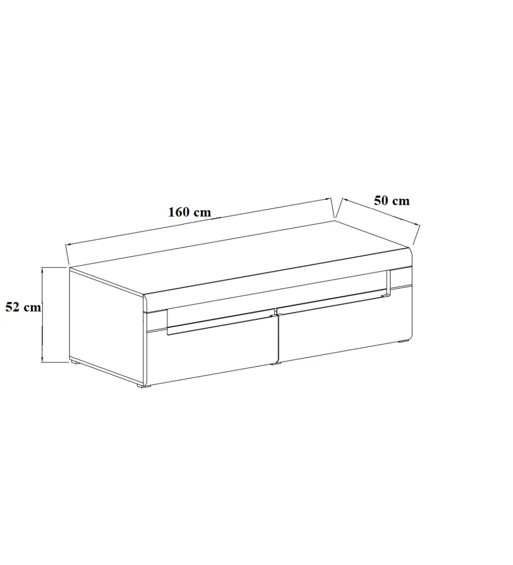 Helvetia Stolik pod Tv HEKTOR WM 160 cm antracytowy