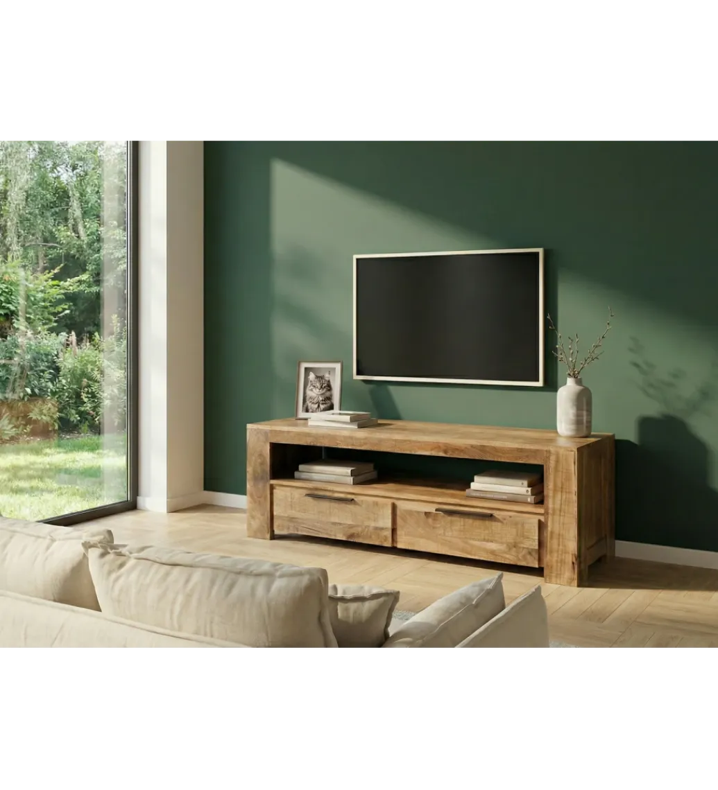 Invicta Interior Stolik pod TV Iron Craft 130 cm drewno mango