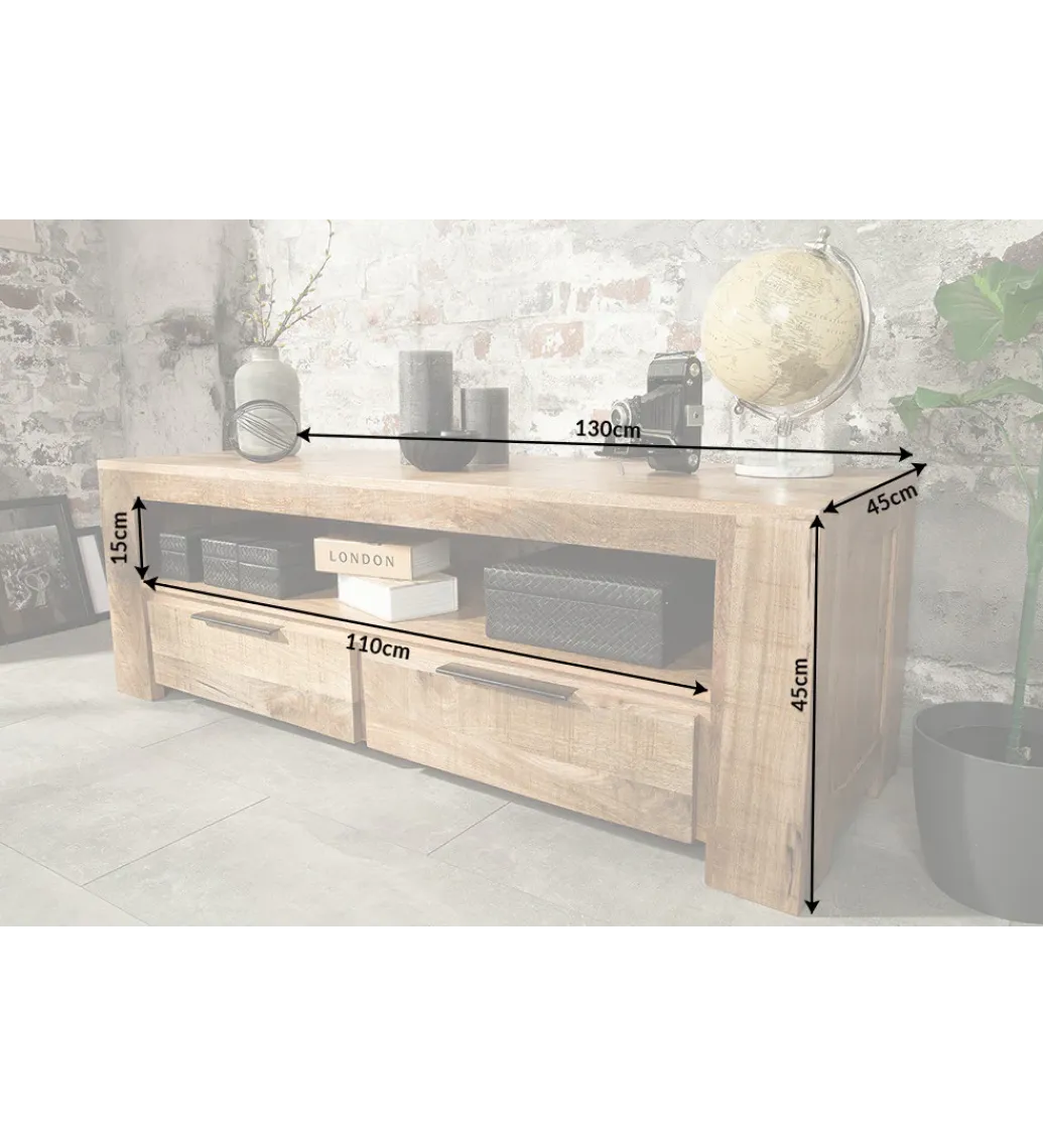 Invicta Interior Stolik pod TV Iron Craft 130 cm drewno mango