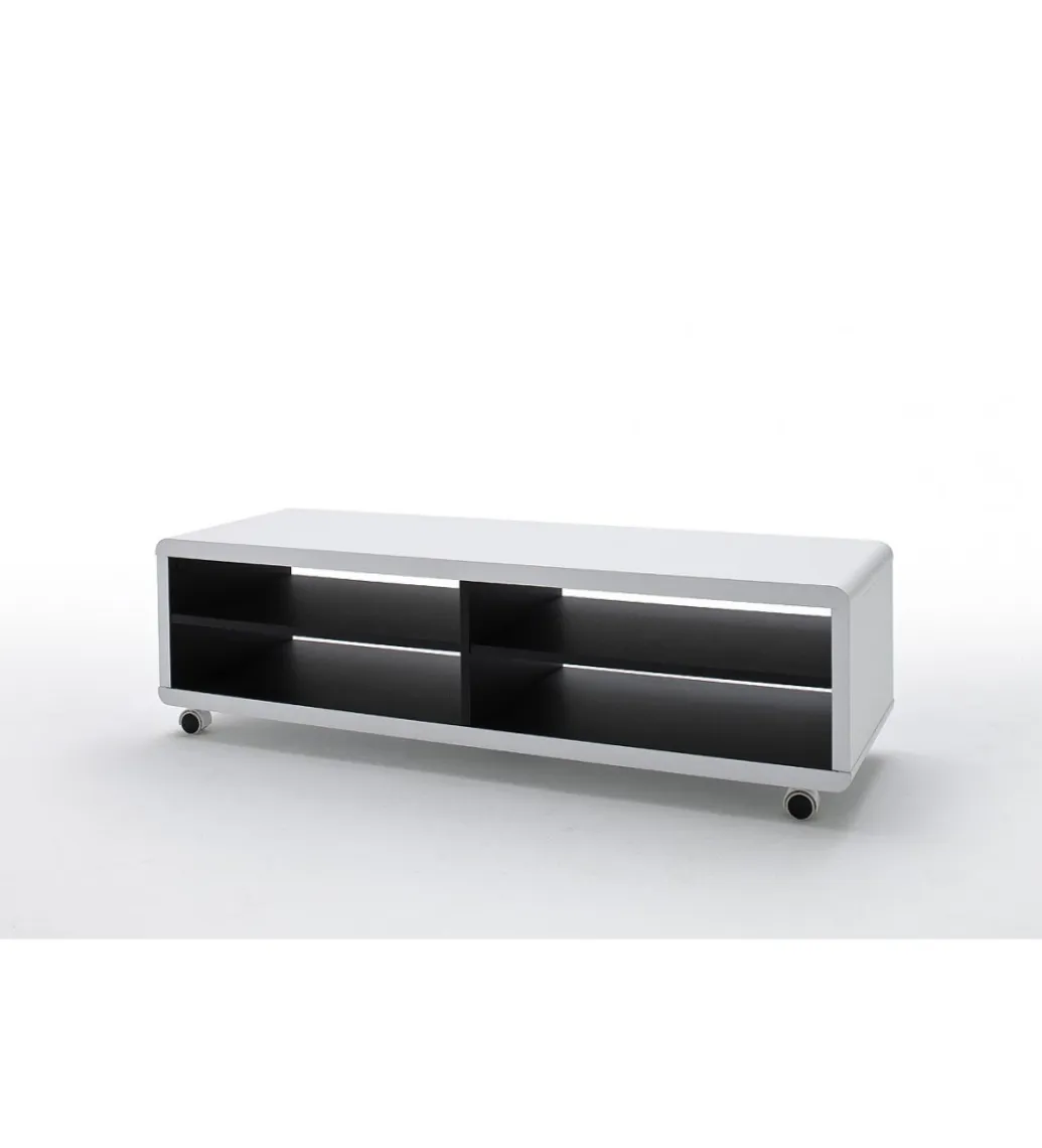 MCA Stolik pod TV JEFF II 120cm biało czarny