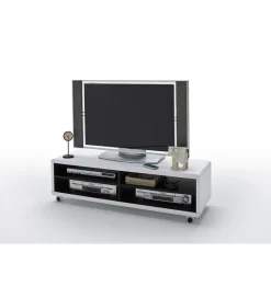 MCA Stolik pod TV JEFF II 120cm biało czarny