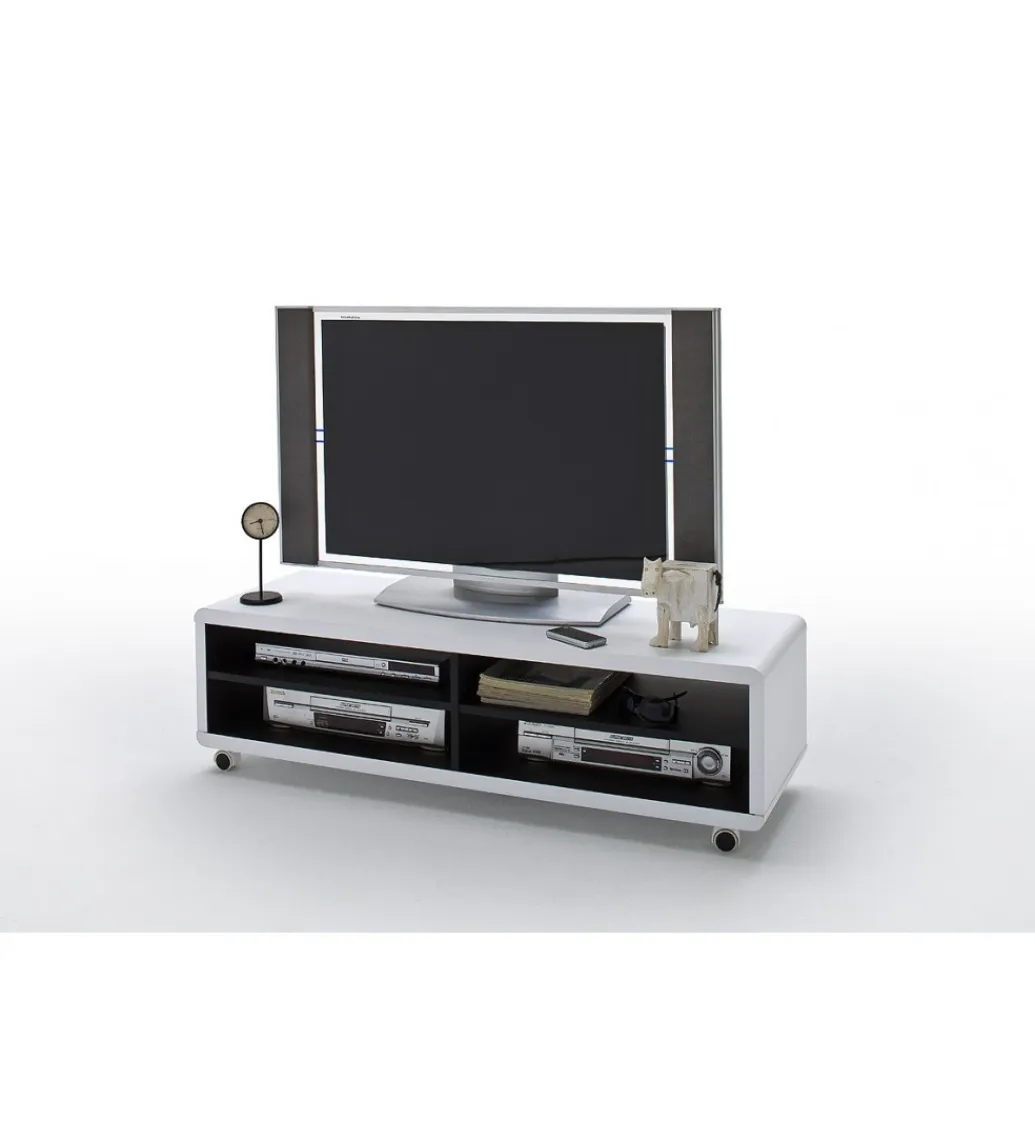 MCA Stolik pod TV JEFF II 120cm biało czarny