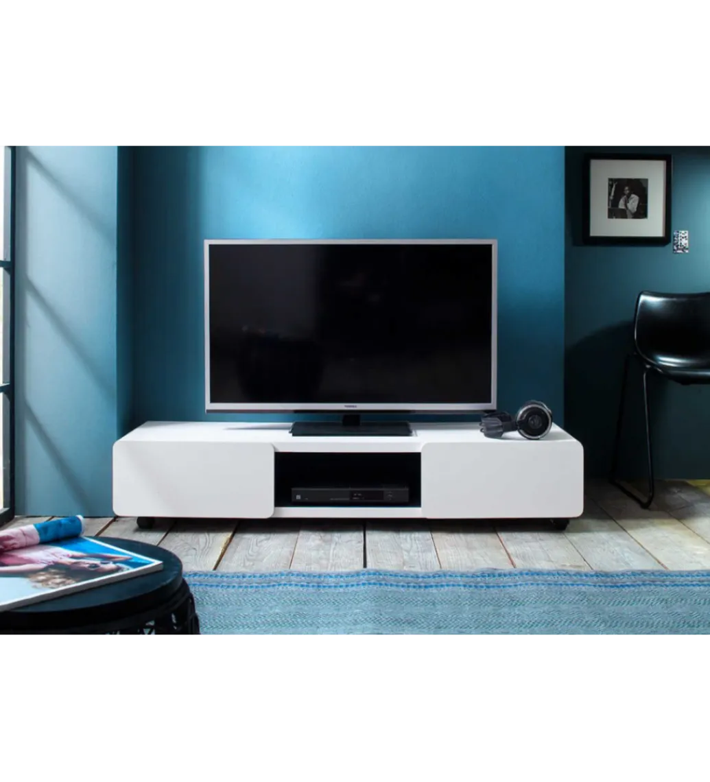 MCA Stolik pod TV JEFF III 140 cm biało czarny