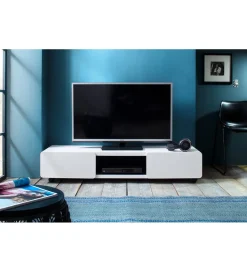 MCA Stolik pod TV JEFF III 140 cm biało czarny