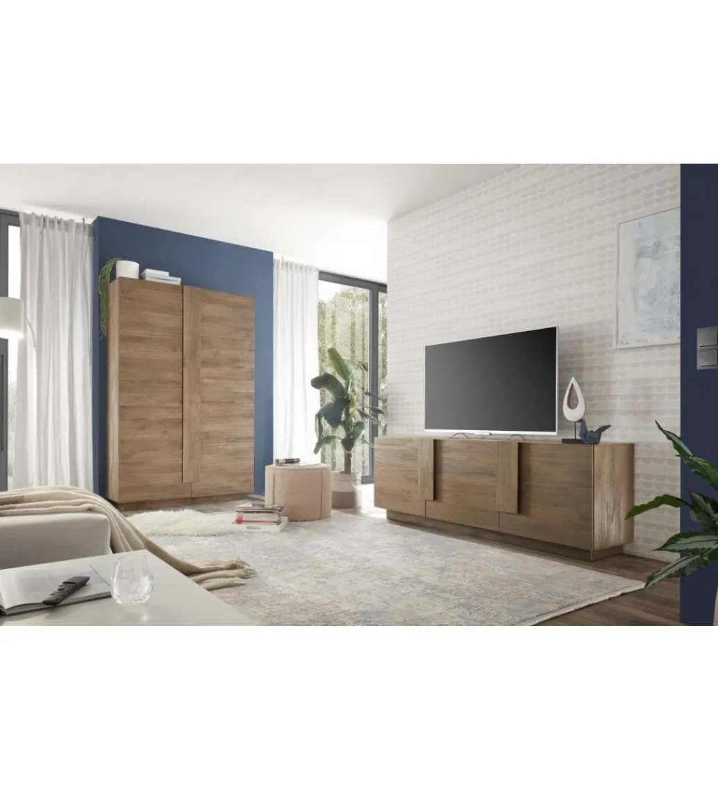 MCA Linia Włoska Stolik pod TV JUPITER 182 cm w kolorze dąb Mercure