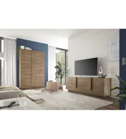 MCA Linia Włoska Stolik pod TV JUPITER 182 cm w kolorze dąb Mercure