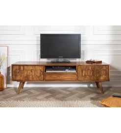 Invicta Interior - przedsprzedaż Stolik pod TV Komodo Mystic Living 140 cm drewno sheesham