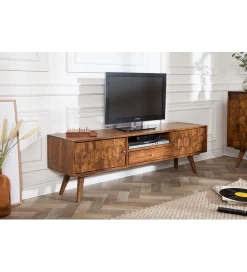 Invicta Interior - przedsprzedaż Stolik pod TV Komodo Mystic Living 140 cm drewno sheesham