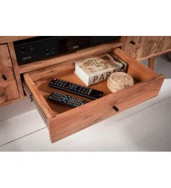 Invicta Interior Stolik pod TV Komodo Mystic Living 140 cm drewno akacja