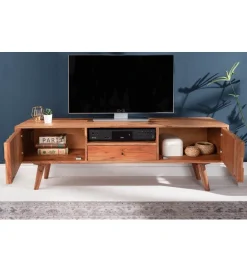 Invicta Interior Stolik pod TV Komodo Mystic Living 140 cm drewno akacja