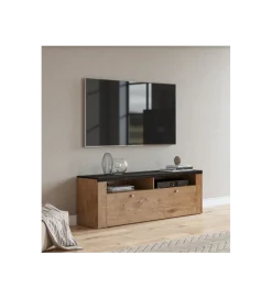 Helvetia Stolik pod TV LARONA 140 cm o wybarwieniu dąb lefkas z kolorem touchwood