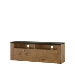Helvetia Stolik pod TV LARONA 140 cm o wybarwieniu dąb lefkas z kolorem touchwood