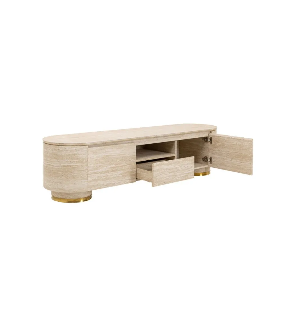 KARE Stolik pod TV LINNEA 160 x 45 cm naturalny