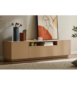 Invicta Interior Stolik pod TV LOFT 160 cm beżowa naturalna