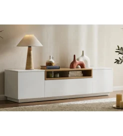 Invicta Interior Stolik pod TV LOFT 160 cm biało naturalna