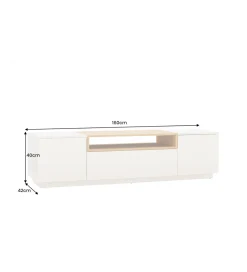 Invicta Interior Stolik pod TV LOFT 160 cm biało naturalna