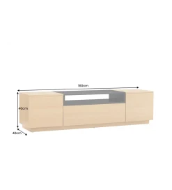 Invicta Interior Stolik pod TV LOFT 160 cm naturalna czarna
