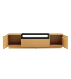 Invicta Interior Stolik pod TV LOFT 160 cm naturalna czarna