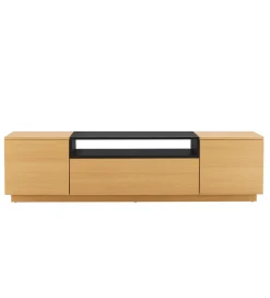 Invicta Interior Stolik pod TV LOFT 160 cm naturalna czarna