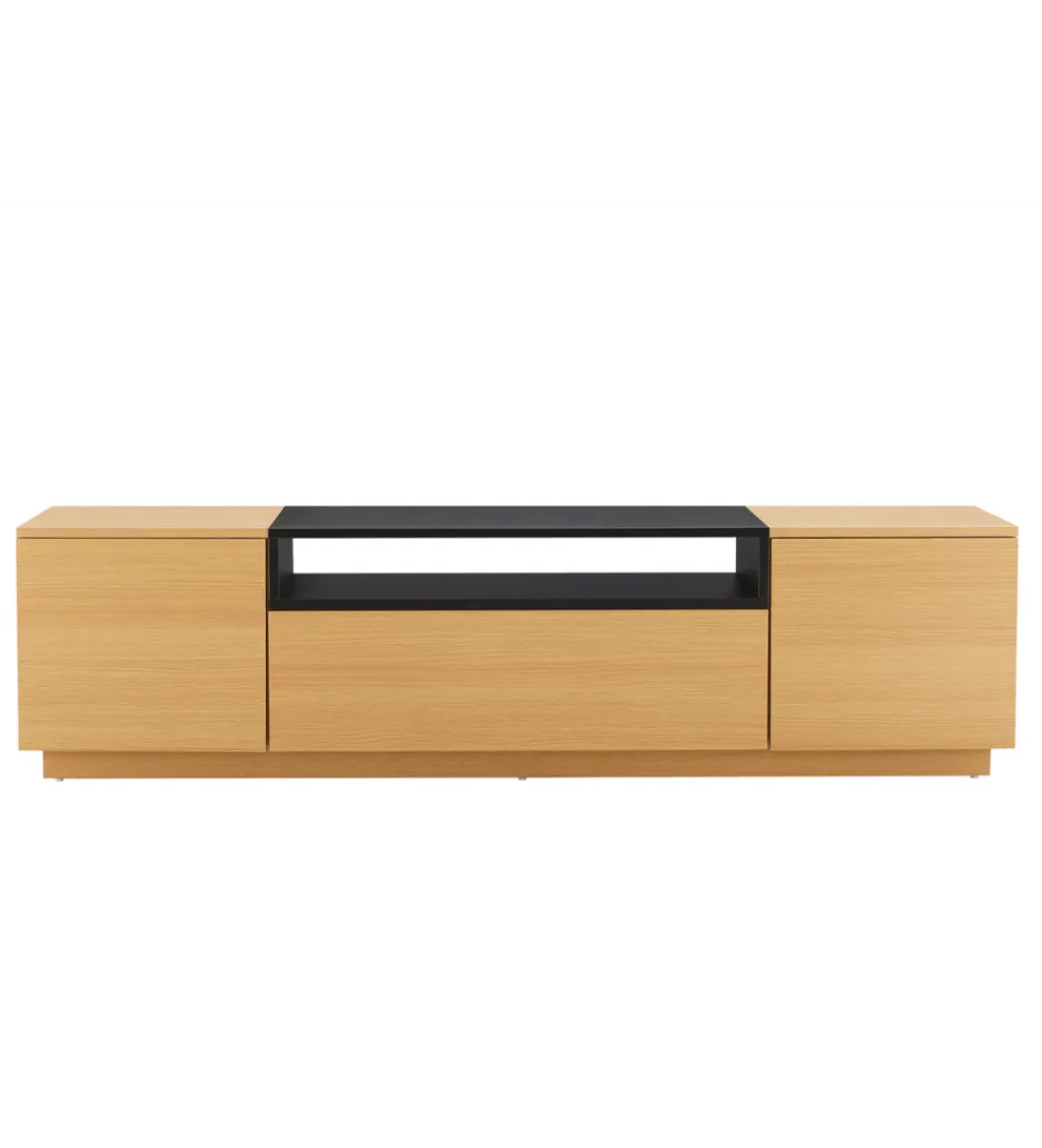 Invicta Interior Stolik pod TV LOFT 160 cm naturalna czarna