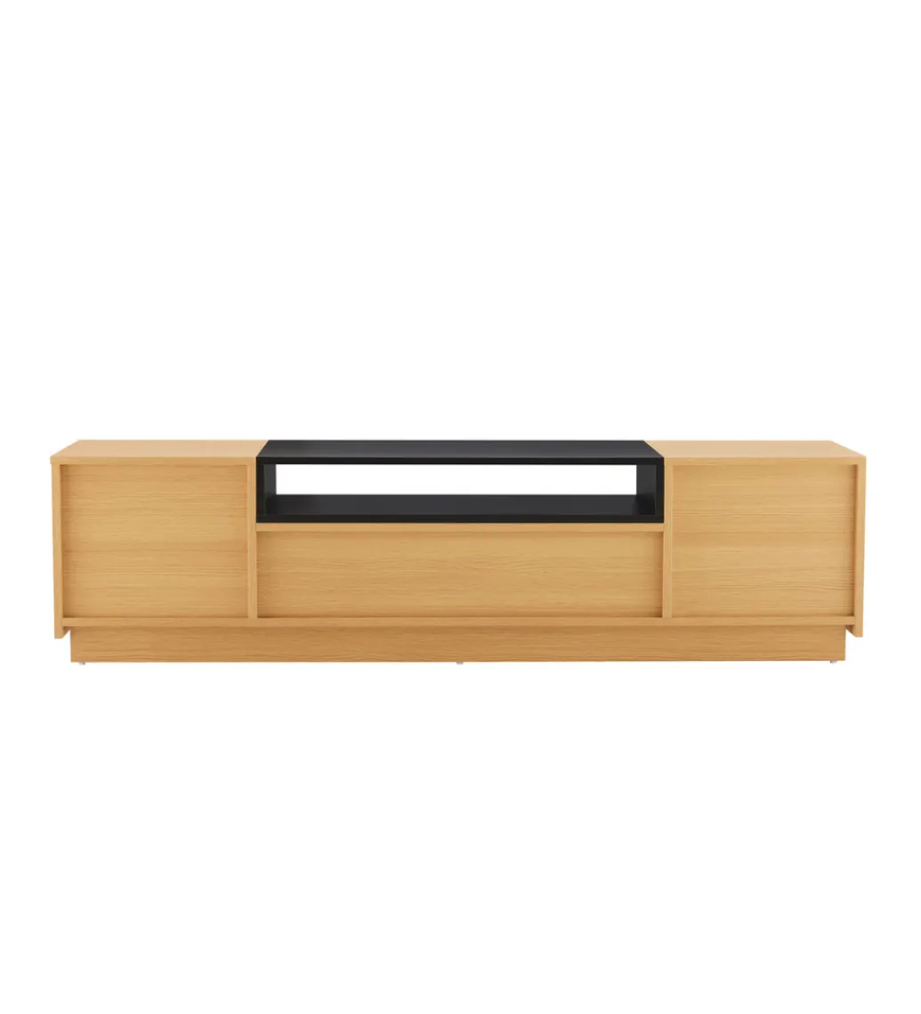 Invicta Interior Stolik pod TV LOFT 160 cm naturalna czarna