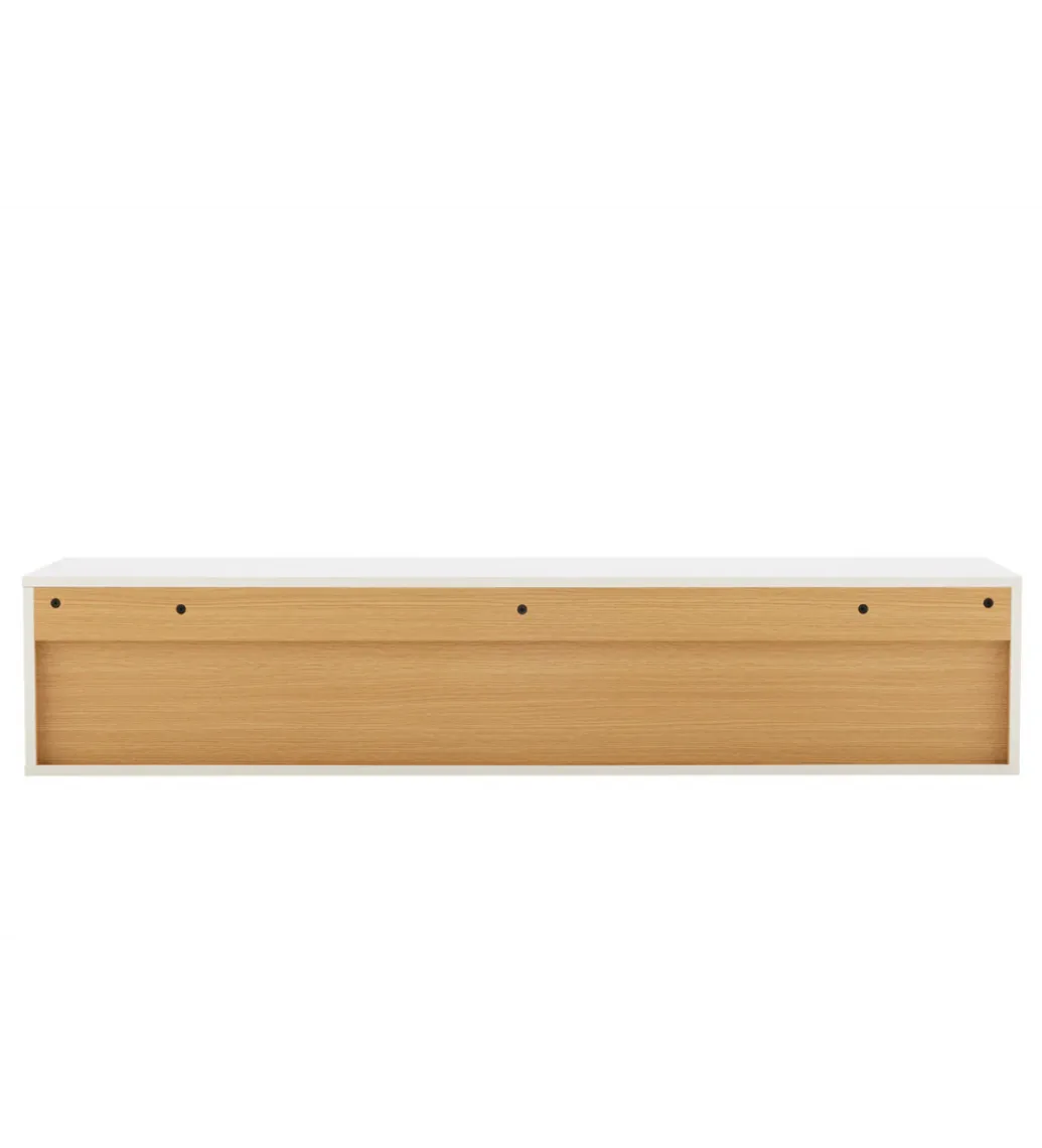 Invicta Interior Stolik pod TV LOFT wiszący 150 cm biało naturalny