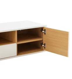 Invicta Interior Stolik pod TV LOFT wiszący 150 cm biało naturalny