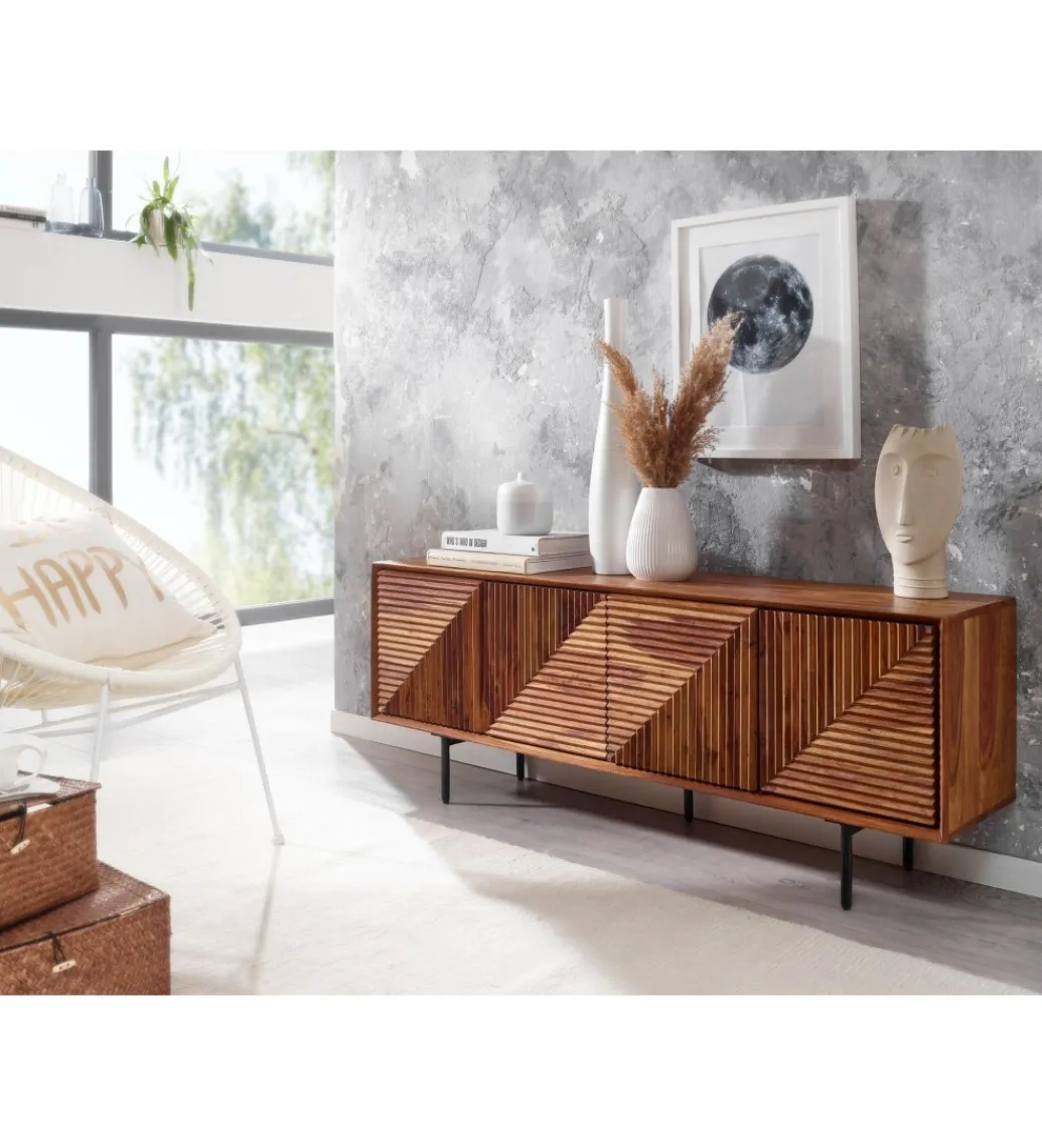WOHNLING, GERMANY Stolik pod TV MIGUEL 140 cm drewno sheesham