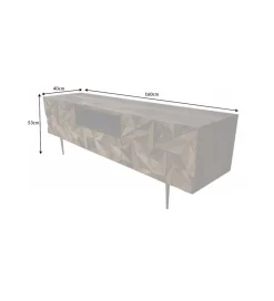 Invicta Interior Stolik pod TV MIRANDA 160 cm drewno sheesham