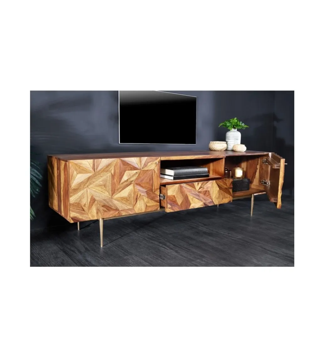 Invicta Interior Stolik pod TV MIRANDA 160 cm drewno sheesham
