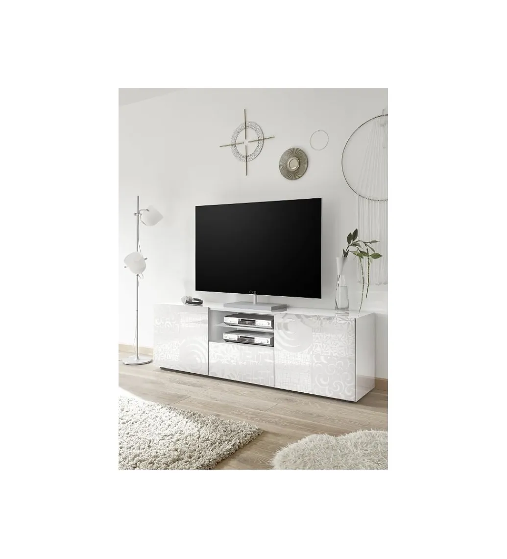 MCA Linia Włoska Stolik pod TV MIRO 180 cm biały