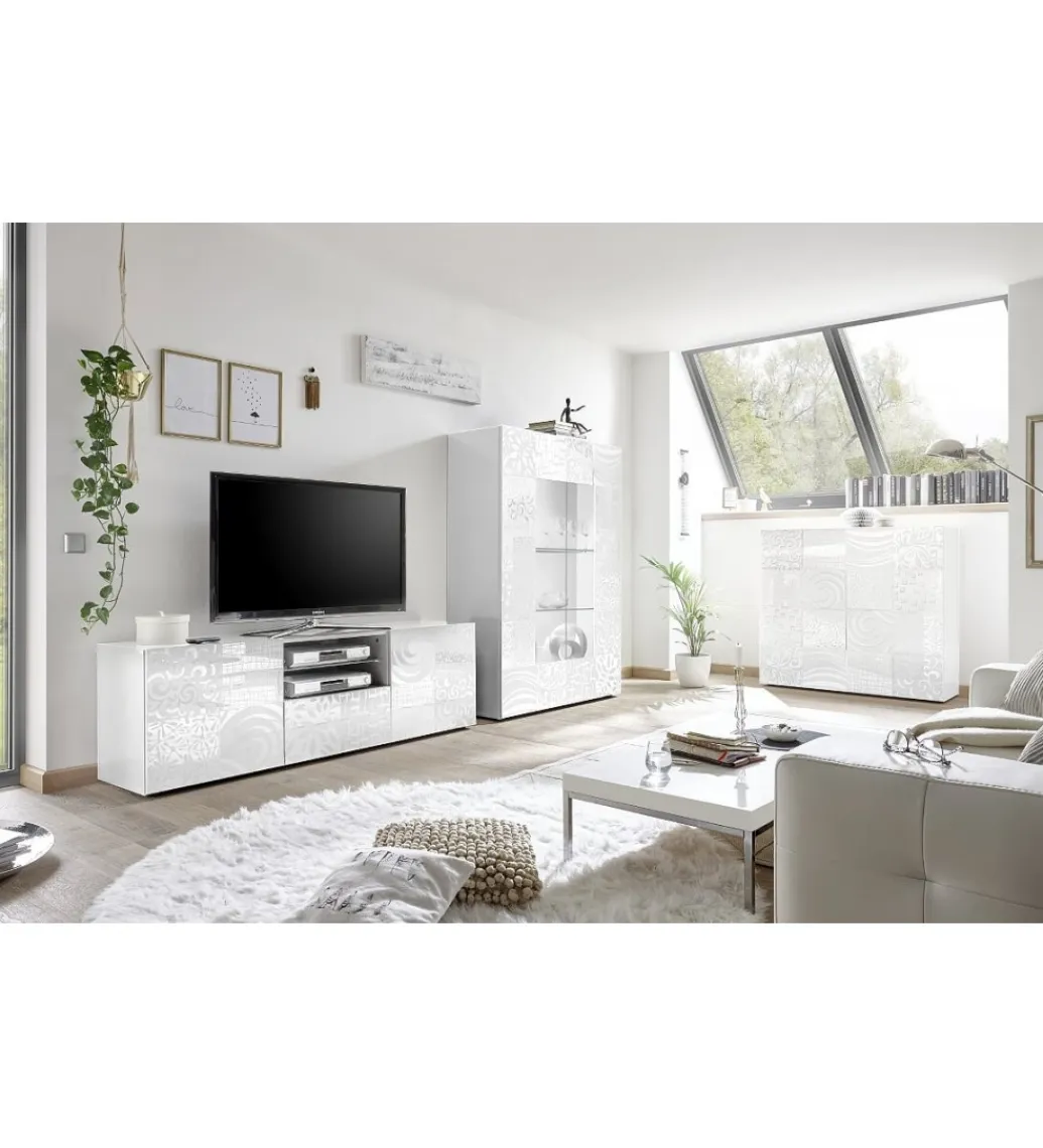 MCA Linia Włoska Stolik pod TV MIRO 180 cm biały