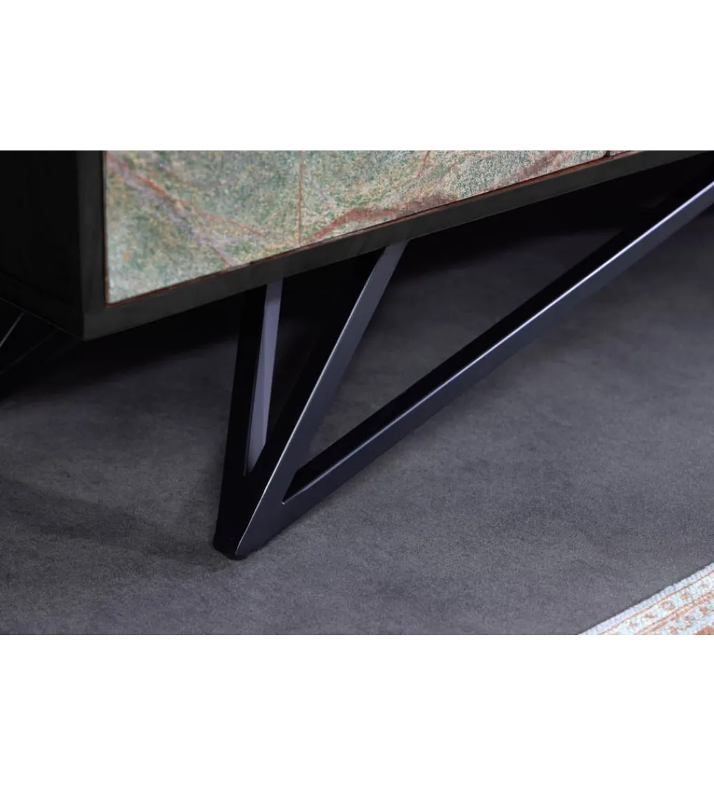 Invicta Interior Stolik pod TV MONTANAS 200 cm drewno akacja czarny