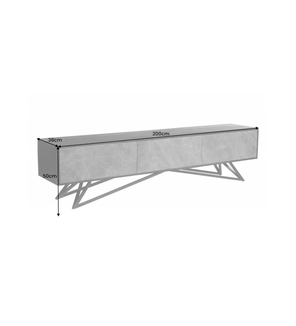 Invicta Interior Stolik pod TV MONTANAS 200 cm drewno akacja czarny
