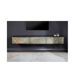 Invicta Interior Stolik pod TV MONTANAS 200 cm drewno akacja czarny