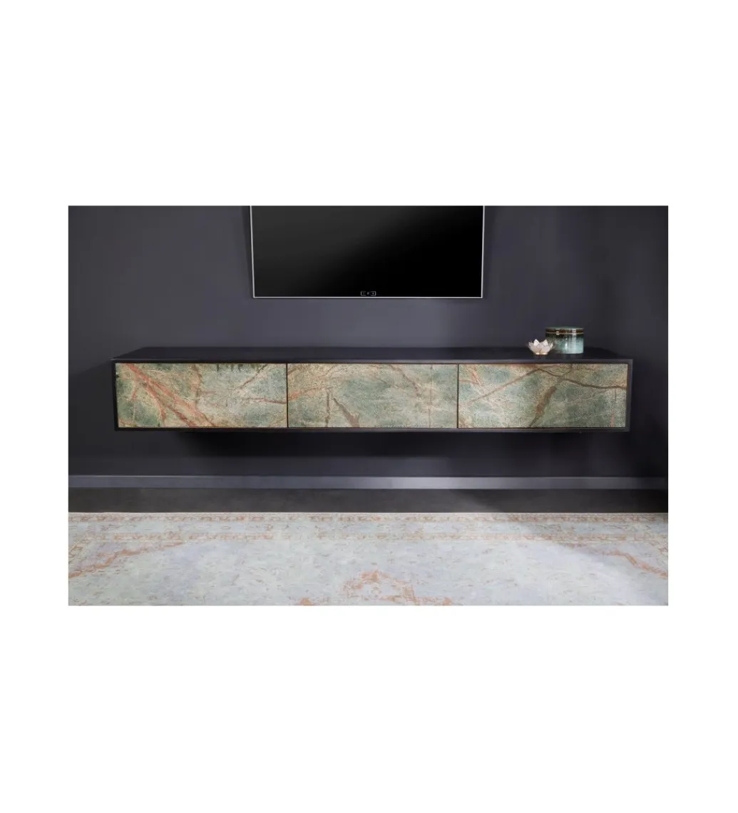 Invicta Interior Stolik pod TV MONTANAS 200 cm drewno akacja czarny