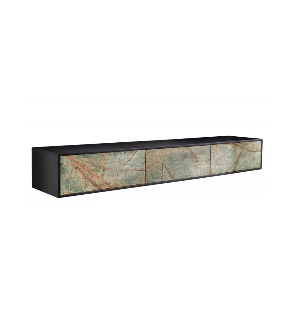 Invicta Interior Stolik pod TV MONTANAS 200 cm drewno akacja czarny