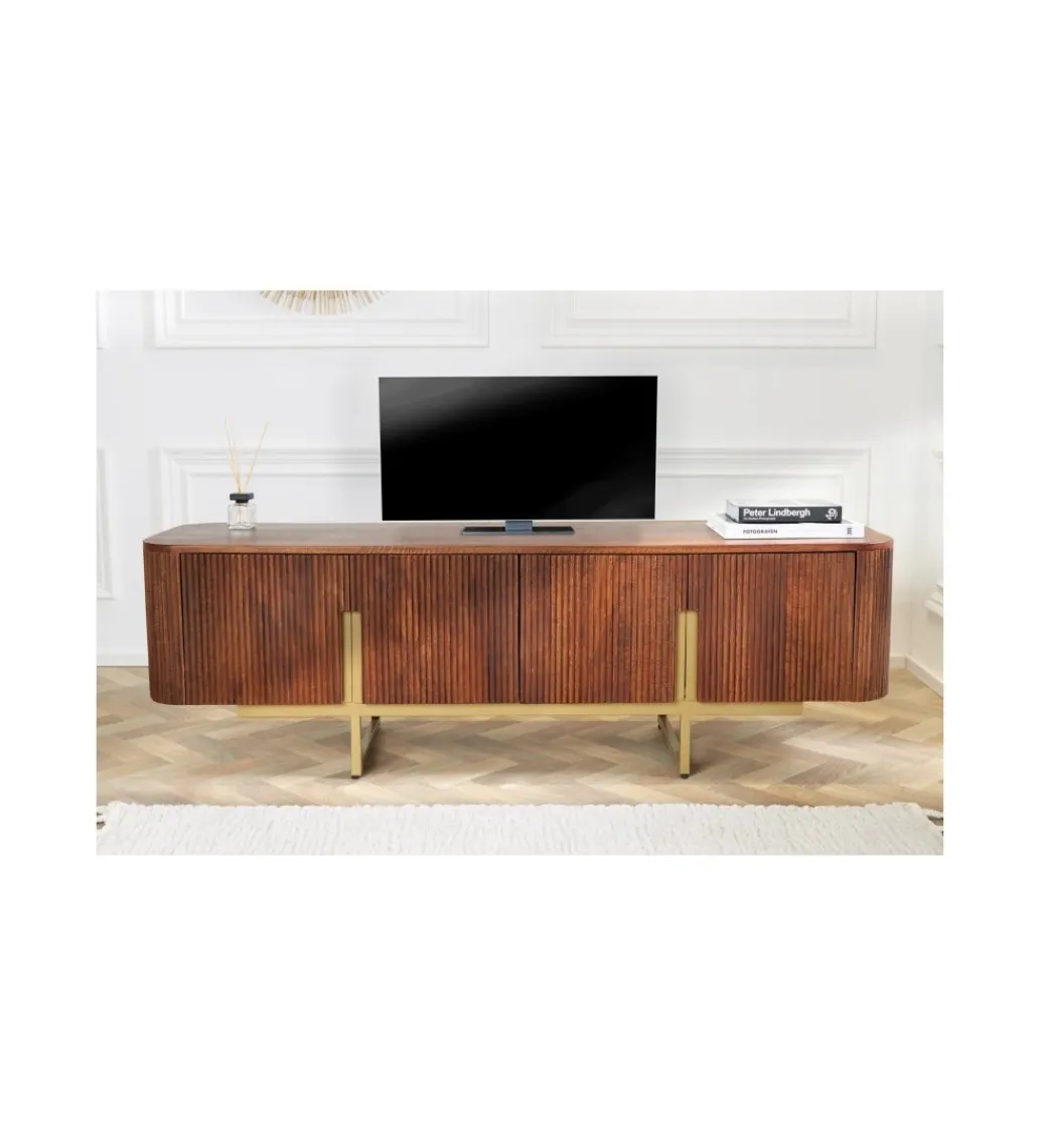 Invicta Interior Stolik pod TV NAGOJA 160 cm drewno mango brąz