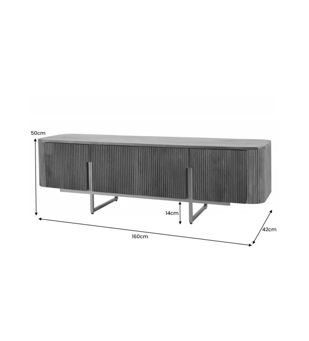 Invicta Interior Stolik pod TV NAGOJA 160 cm drewno mango brąz