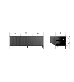 WOOOD Stolik pod TV NEW GRAVURE 150 cm drewno jesion