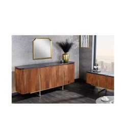 Invicta Interior Stolik pod TV NIGATA 160 cm drewno mango brąz