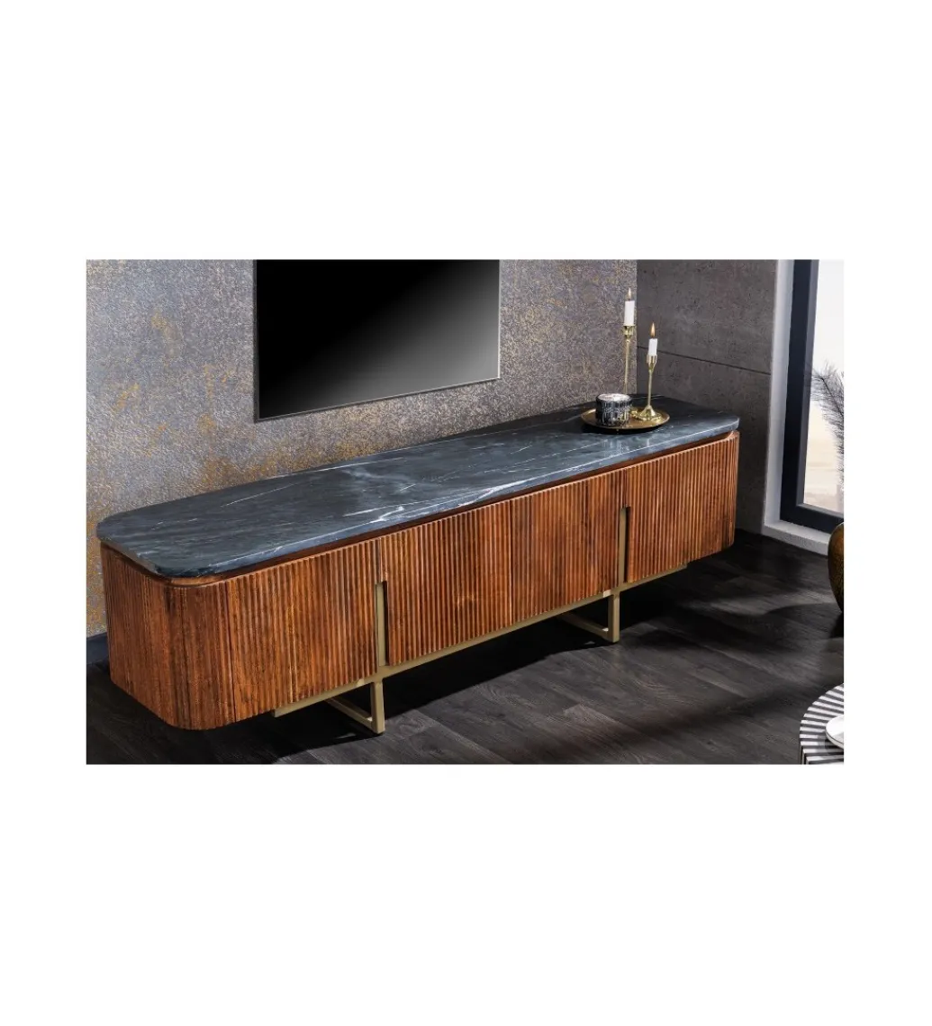 Invicta Interior Stolik pod TV NIGATA 160 cm drewno mango brąz