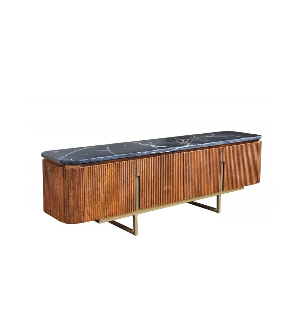 Invicta Interior Stolik pod TV NIGATA 160 cm drewno mango brąz