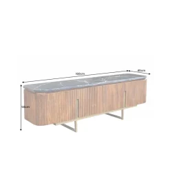 Invicta Interior Stolik pod TV NIGATA 160 cm drewno mango brąz