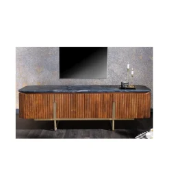 Invicta Interior Stolik pod TV NIGATA 160 cm drewno mango brąz