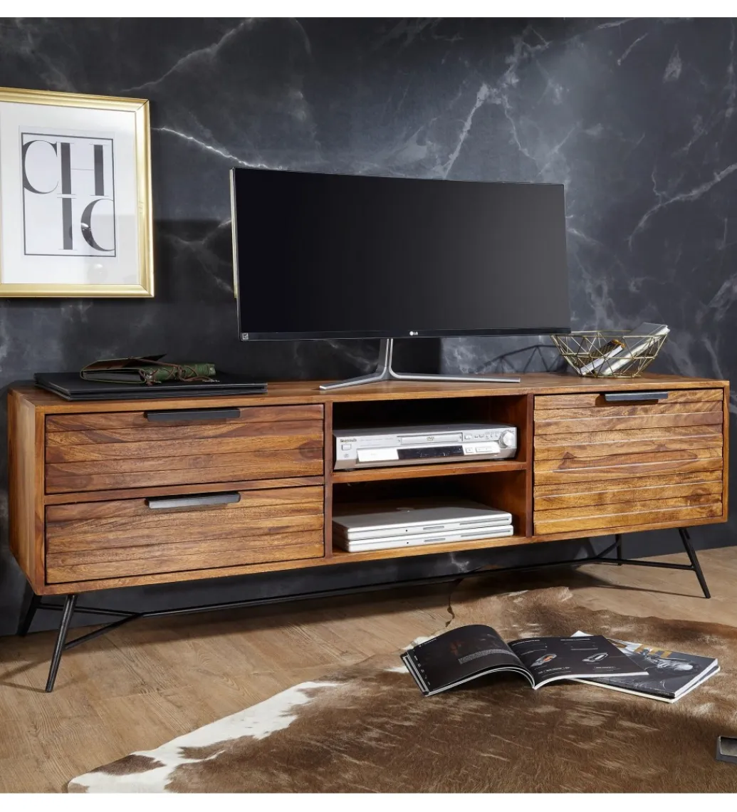 WOHNLING, GERMANY Stolik pod Tv NISHAN 160 cm drewno sheesham