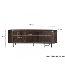 LF-Design Stolik pod TV NOORK 170 cm w kolorze orzechowym