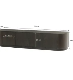 LF-Design Stolik pod TV NOVERO 220 cm ciemnobrązowy