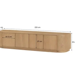 LF-Design Stolik pod TV NOVERO 220 cm naturalny