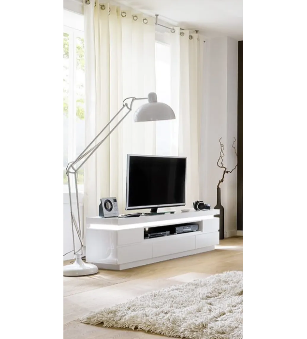 MCA Stolik pod TV OCEAN 175 cm biały z oświetleniem